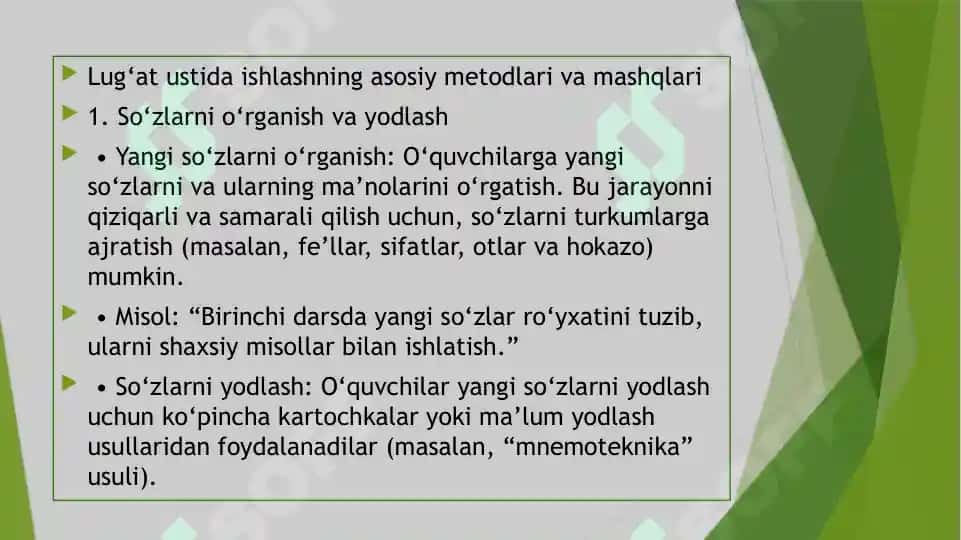 Lug‘at ustida ishlash 3