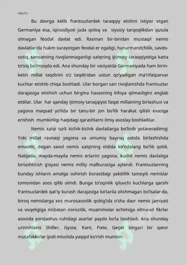 XVIII ASR OXIRI XIX ASR NЕMIS FALSAFASINING ASOSIY XUSUSIYaTLARI 6
