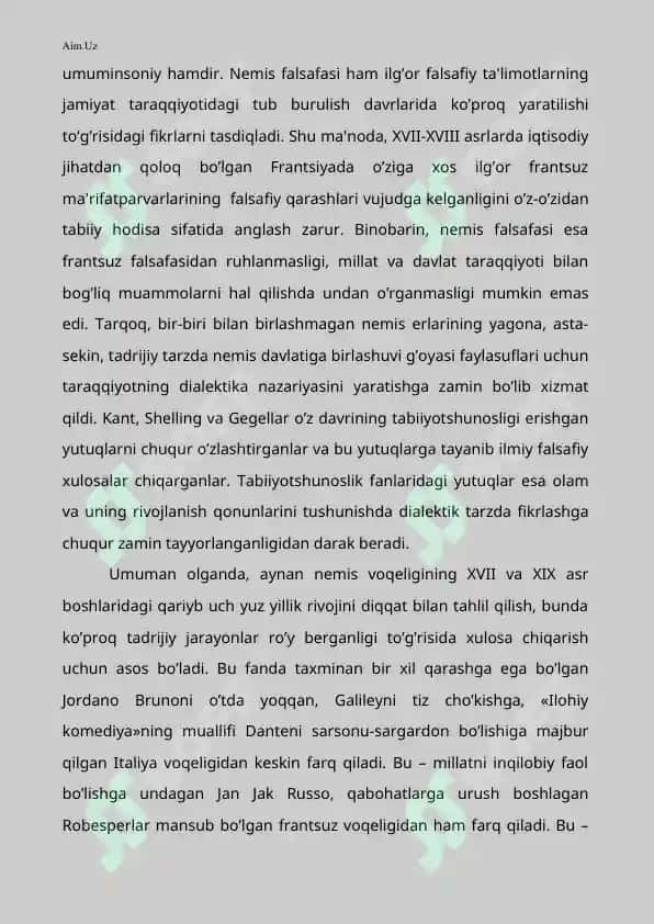 XVIII ASR OXIRI XIX ASR NЕMIS FALSAFASINING ASOSIY XUSUSIYaTLARI 8