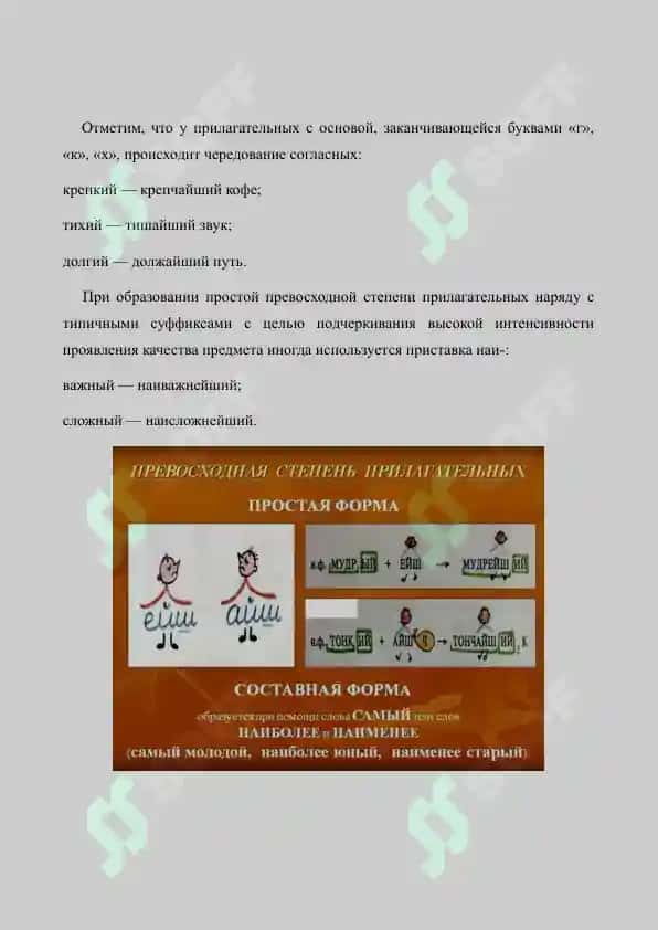 3. Прилагательные превосходной степени.  Рефераты 6 лист. 4