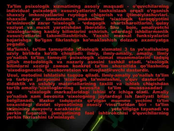 O’qituvchi psixologiyasi 3