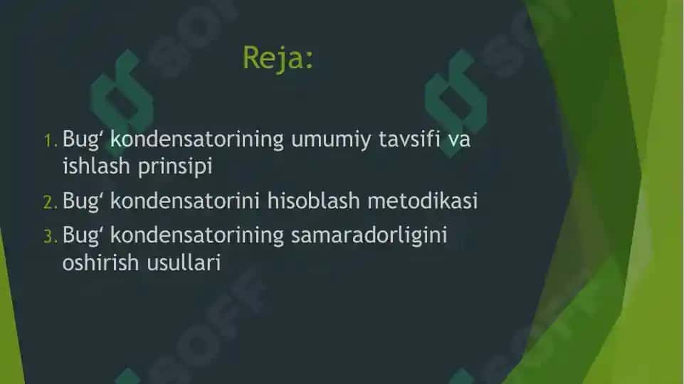 Bugʻ kondensatorini hisobi 2
