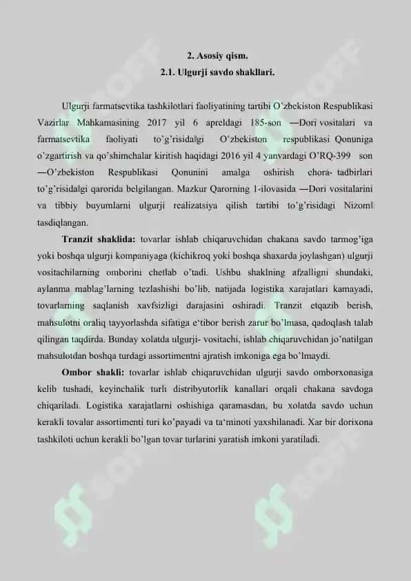 6. Distribyutorlik  faoliyati. Farmasevtik ombor. Referat 16 bet. 5