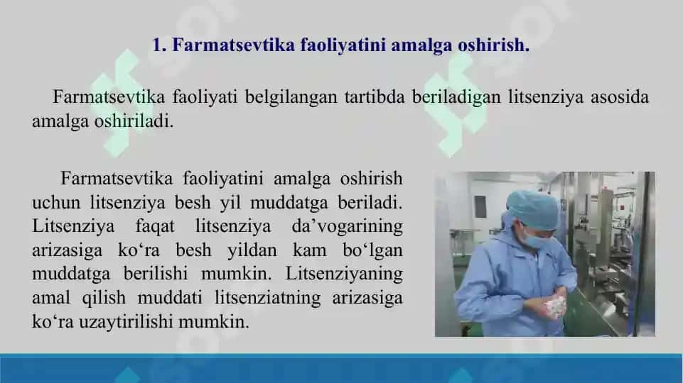 9. Dori vositalari, tibbiy buyumlar va farmasevtika tovarlarini ishlab chiqarish. Taqdimot 12 bet. 3