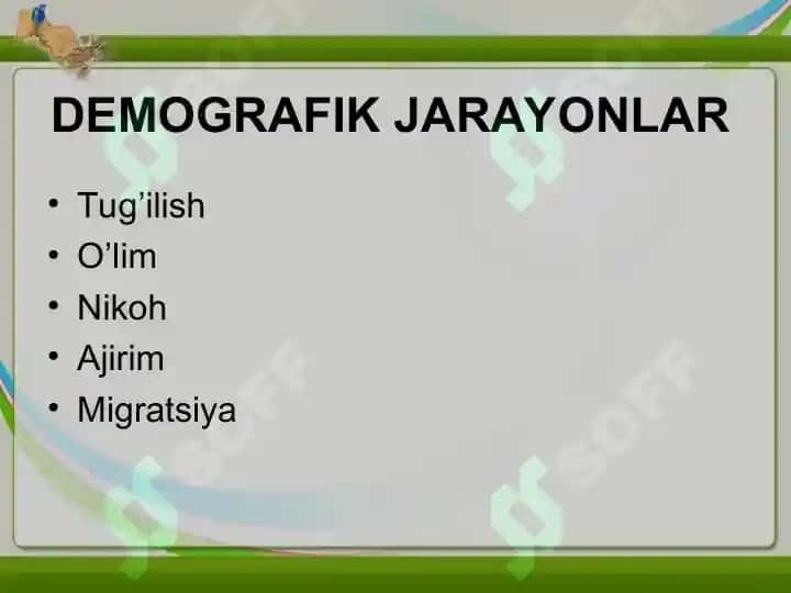 FUTUROLOGIYA DEMOGRAFIK PROGNOZLASHTIRISH 4
