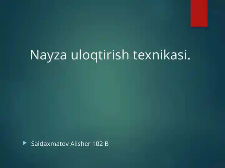 Nayza uloqtirish texnikasi 1