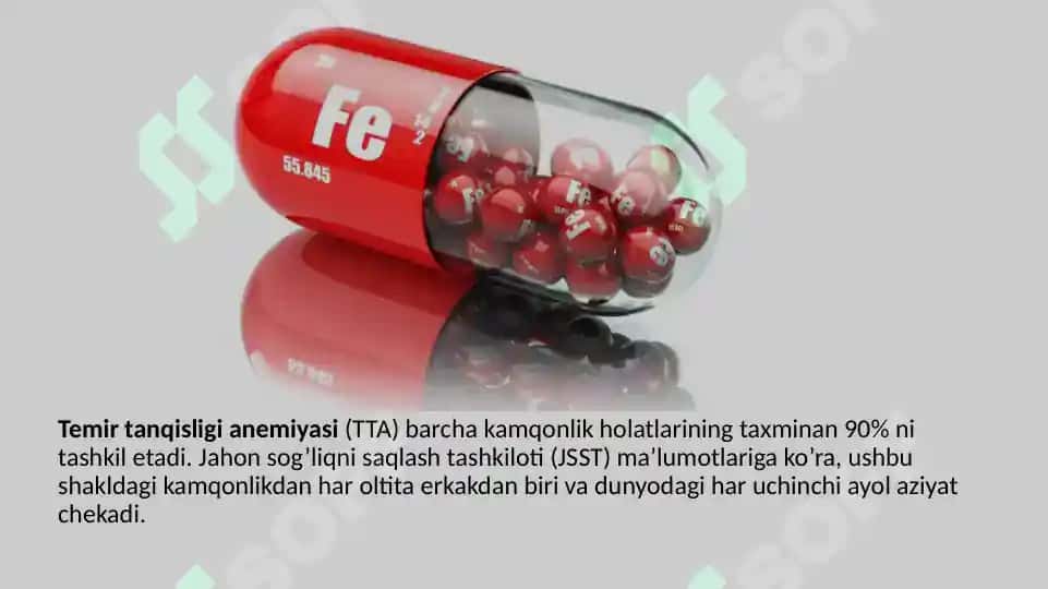 Temir tanqislik anemiyasini 1 va 2 og’irlik darajalarini davolash va profilaktika prinsiplari 2