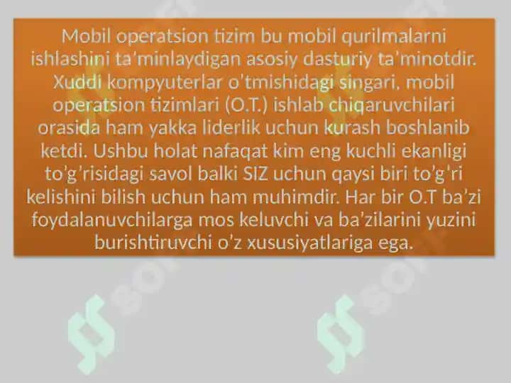 Mobil operatsion tizimlar 3