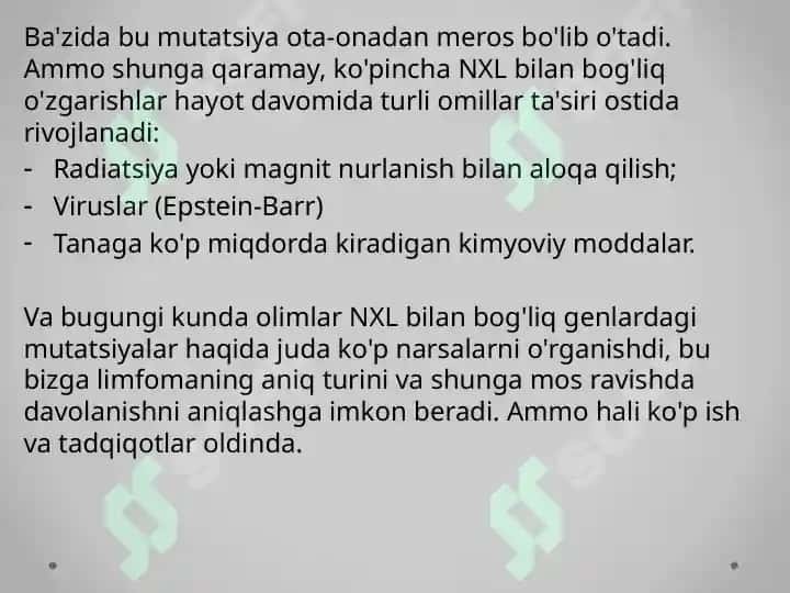 Nexodjkin limfomasi 7