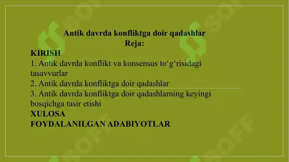 Antik davrda konfliktga doir qarashlar 2