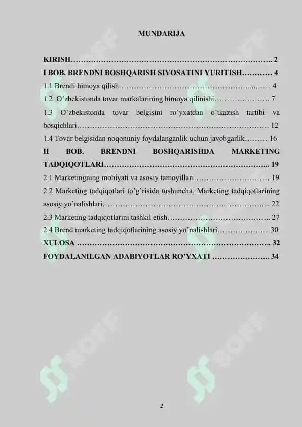 BRЕNDNI BОSHQАRISHDА MАRKЕTING TАDQIQОTLАRI 2