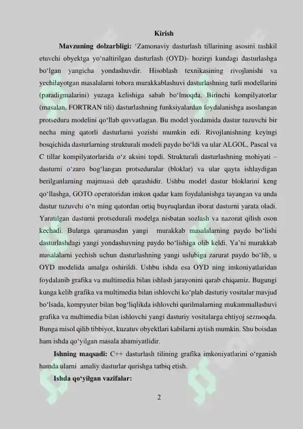 C++ tilida grafikalar bilan ishlash 2