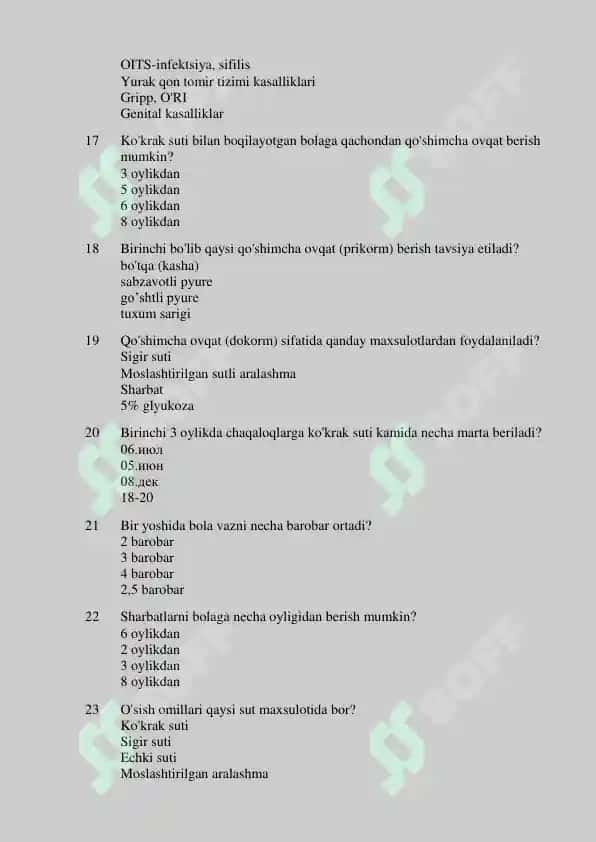 Pediatriya dan Argos testlari 3