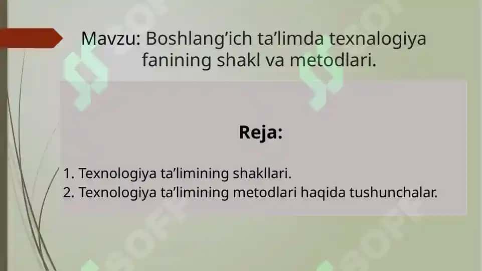 Boshlang’ich ta’limda texnalogiya fanining shakl va metodlari 2