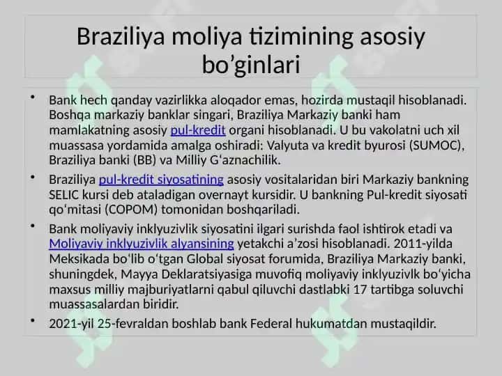 BRAZILIYA Moliya tizimi 3