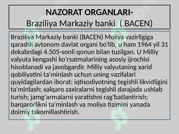 BRAZILIYA Moliya tizimi 8