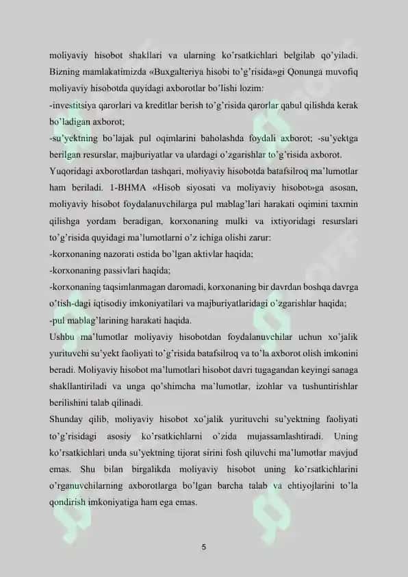 O'zbekistonda aksiyaga to'g'ri ketadigan fond va segmentlar to'g'risida milliy standartlarni ishlab chiqishdagi muammolar va uni bartaraf etish yo'llari 6