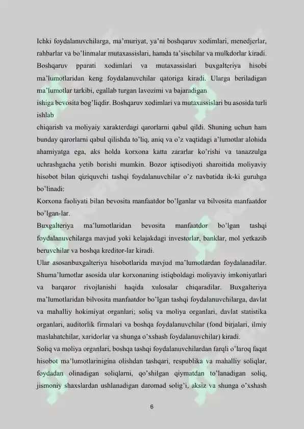 O'zbekistonda aksiyaga to'g'ri ketadigan fond va segmentlar to'g'risida milliy standartlarni ishlab chiqishdagi muammolar va uni bartaraf etish yo'llari 7