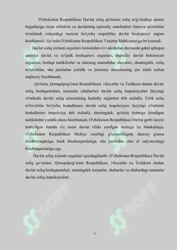 Davlat soliq inspeksiyasida amaliyot hisoboti 5
