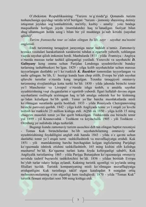Davlat iqtisodiyotida turizmning tutgan o'rni 2