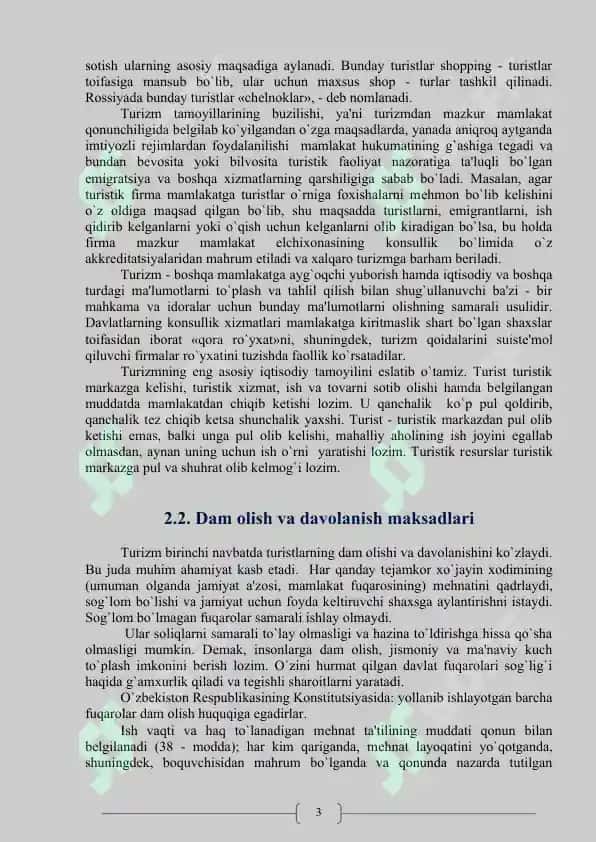 Davlat iqtisodiyotida turizmning tutgan o'rni 6