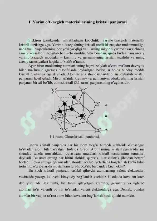 Yarim o’tkazgich materiallarining kristall panjarasi 4