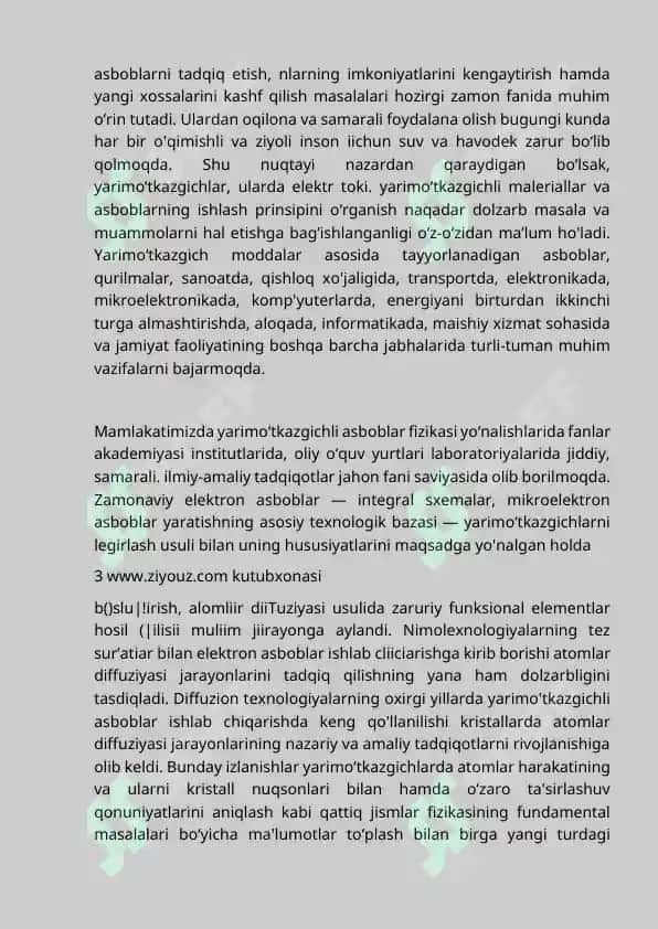 Yarim o'tkazgichlarda elektr o'tkazuvchanlikning elementar nazariyasi 2