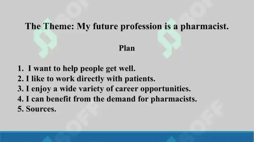 5.2. My future profession is a pharmacist. Taqdimot 13 bet 2