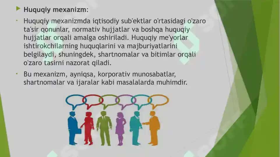 Muomala jarayonida o'zaro tasir mexanizmlari 4