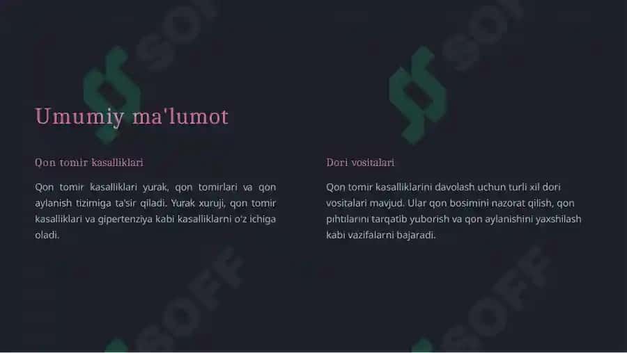 Karanar Qon Tomirda Qo'llaniluvchi Dori Vositalar 2