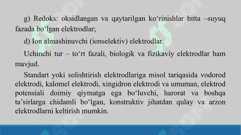 7.1. Gaz elektrodlar potensiallari haqida tushuncha. Taqdimot, 10 bet 3