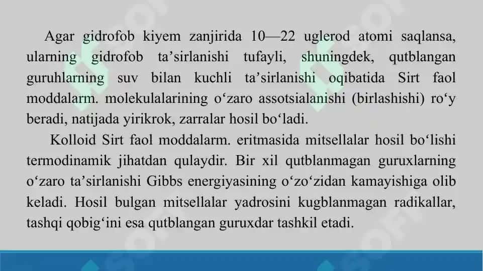 10.1.  Sirt faol moddalar. Taqdimot, 10 bet. 4