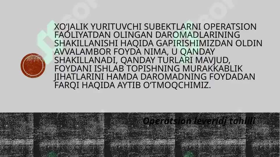 Operatsion leveridj tahlili 2