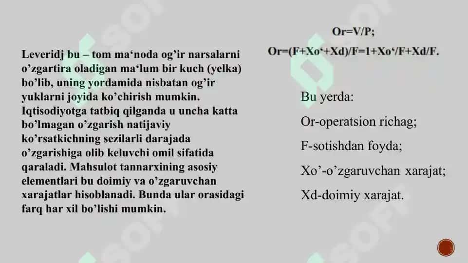 Operatsion leveridj tahlili 4