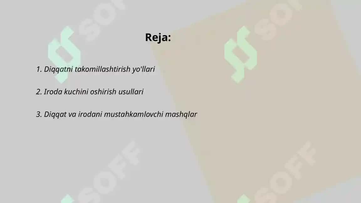 Diqqat va iroda 2