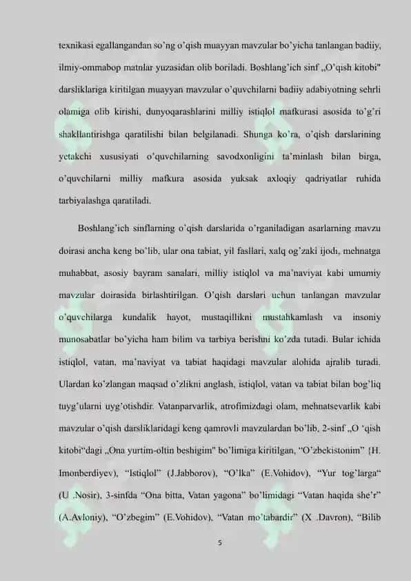O’QISH DARSLARIDA HIKOYA O’TISH USLUBIYATI 5