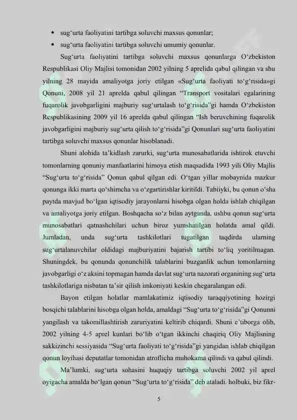 Sug’urta faoliyatini standartlashtirish 4