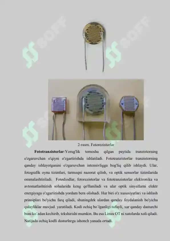 Robotexnikada fotodiodlar, fotorezistorlar va fototranzistorlarni qo‘llash 4