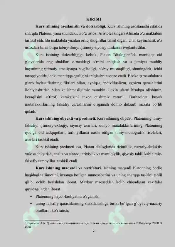 Platon “Dialoglar”ida mantiqqa oid g‘oyalar 2
