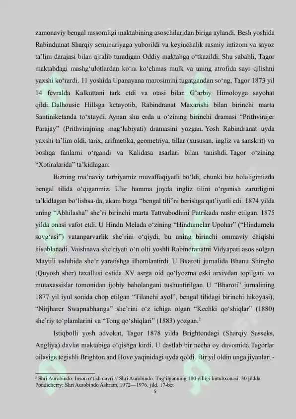 Robindranath Tagor dunyoqarashi (kurs ishi) 5