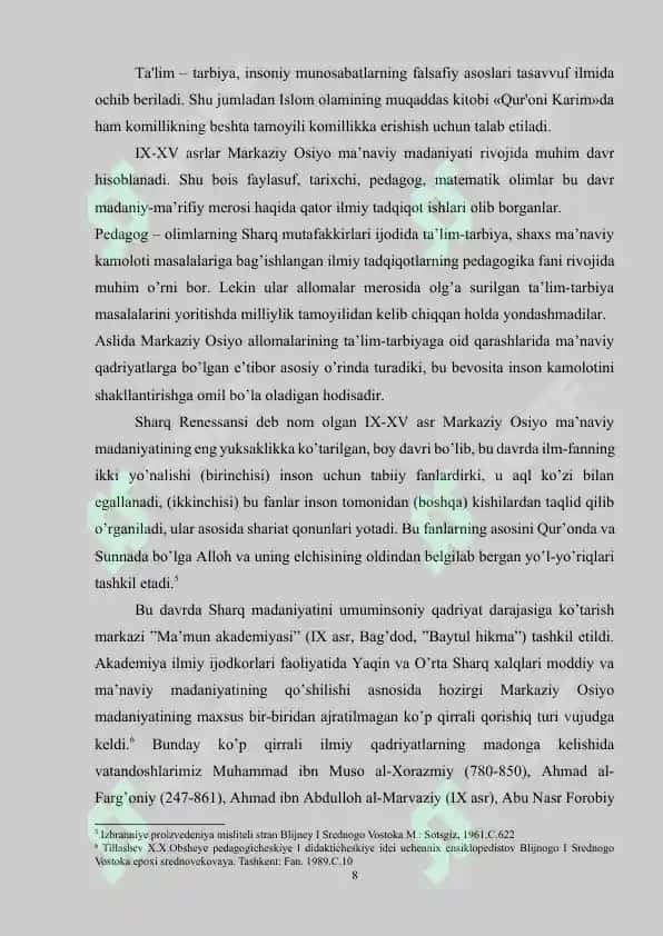 Sharq mutafakkirlari qarashlarida ota-ona qaromog‘isiz qolgan bolalar hamda yetimlik sotsial hodisa sifatida ilmiy o‘rganilishi 8