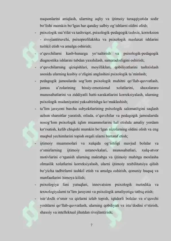 Psixologik maslaxat maktab psixologining asosiy faoliyat yo‘nalishi 7