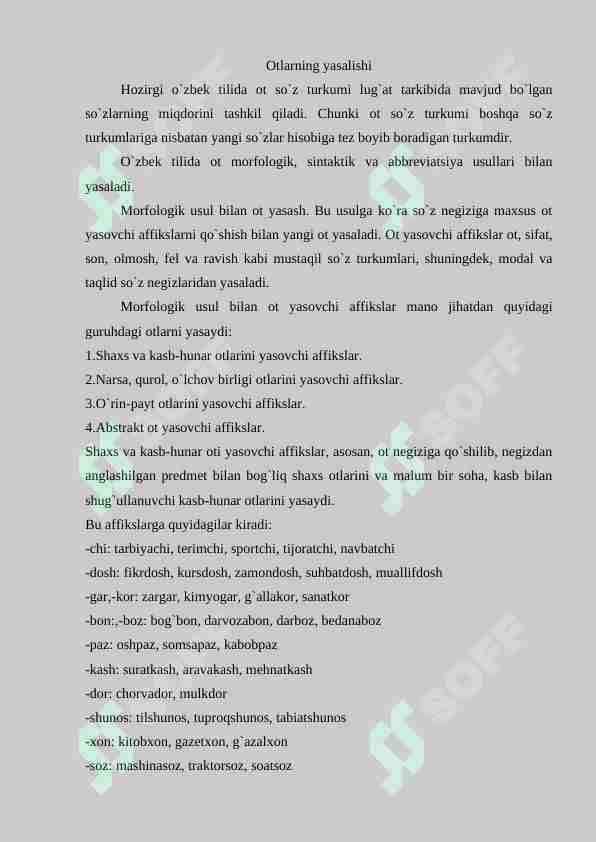 Otlarning yasalishi 1