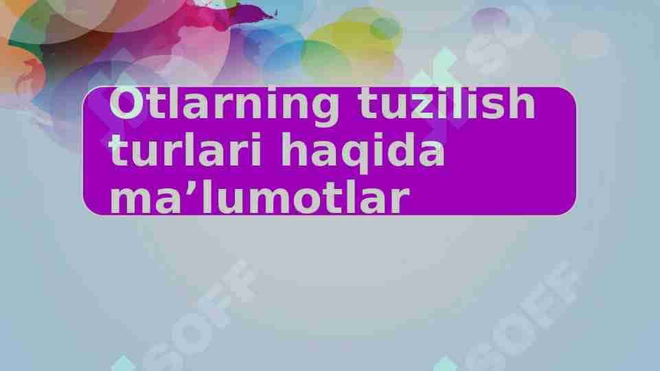 Otlarning tuzilish turlari haqida ma’lumotlar 1
