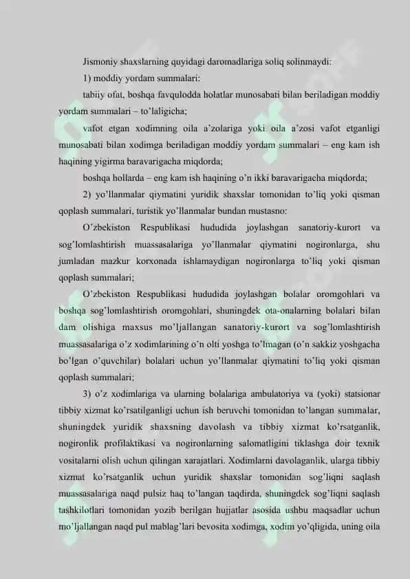 Jismoniy shaxslardan olinadigan daromad solig`i va uni undirish tartibi 2