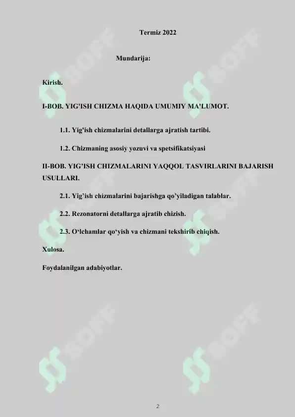 O’QUVCHILARGA YIG’ISH CHIZMALARNI TUZISH TARTIBINI O’RGATISH 2