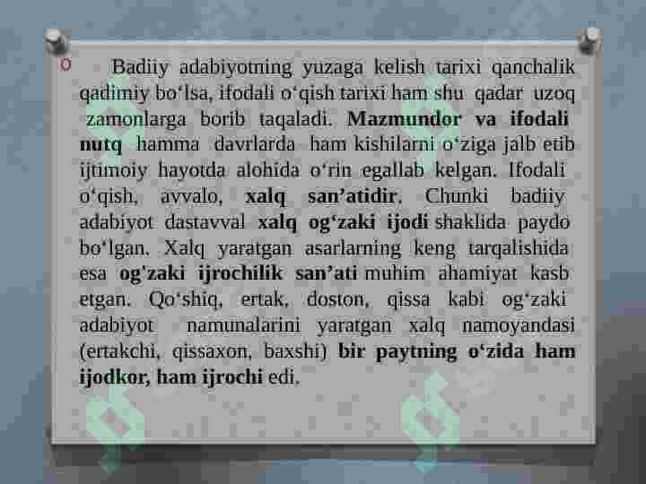 Badiiy oʻqish fanining maqsadlari 2