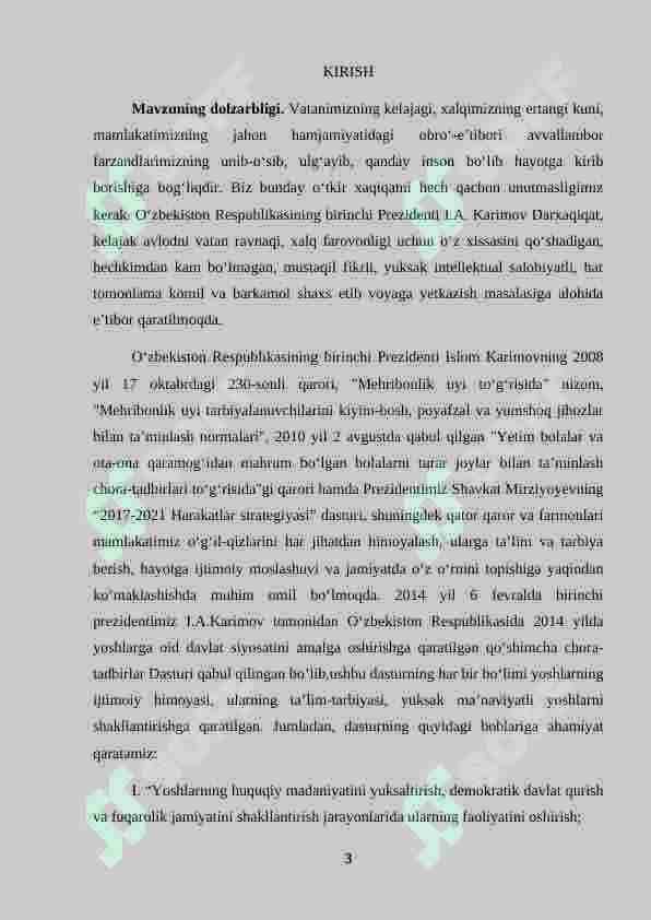 Xalq ta'limi psixologi ishining o'ziga xosligi(mehribonlik uyi,internatlar)sotsial ta'minot sog'liqni saqlash (bolalar uyi) huquq targ'ibot tizimi 3