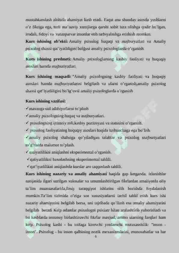 Amaliy psixologning huquq va majburiyatlari 7