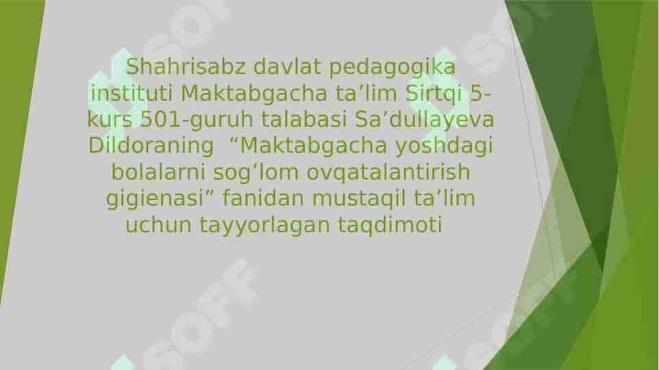 Maktabgacha yoshdagi bolalarni xavfsiz va sifatli ovqatlanishiga oid gigiyenik talablar 1